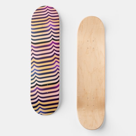 Jazzy Black & White Trippy op Art Stripey Pattern Skateboard (Voorkant)