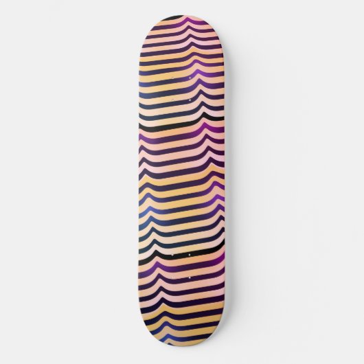 Jazzy Black & White Trippy op Art Stripey Pattern Skateboard (Voorkant)