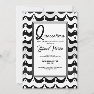 Jazzy Black & White Wavy Zebra Stripes Kaart