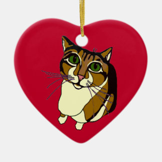 Jazzy Cat Heart Ornament