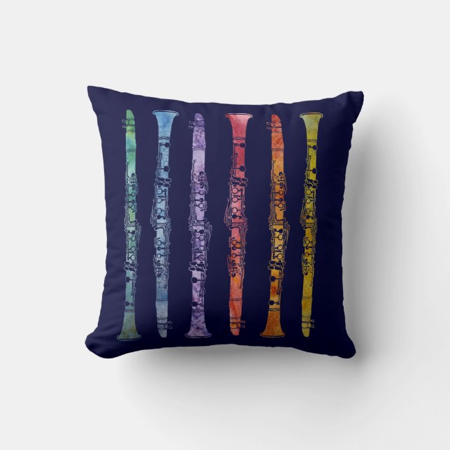 Jazzy Clarinet Pillow Kussen (Voorkant)