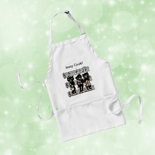 Jazzy Cook Musician Zwarte Katten Standaard Schort
