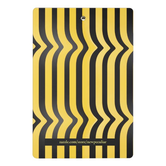 Jazzy Cute Black en Yellow Striped Bumblebee Mini Klembord (Achterkant)
