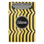 Jazzy Cute Black en Yellow Striped Bumblebee Mini Klembord (Voorkant)