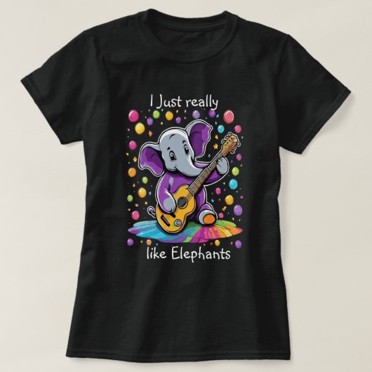 Jazzy Elephant Serenade Verjaardag T-shirt (Design voorkant)