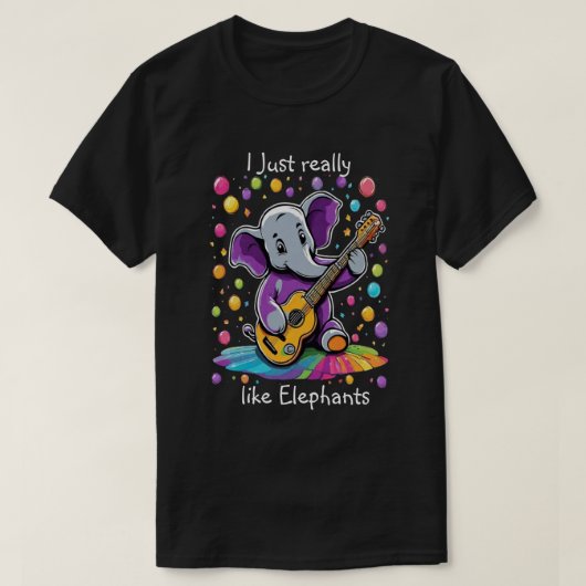 Jazzy Elephant Serenade Verjaardag T-shirt (Design voorkant)