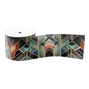 Jazzy geometrische elegante klassieke Boho geometr Grosgrain Lint