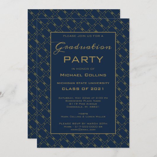 Jazzy Gold Invitation (Devant / Derrière)