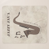 Jazzy Java-Coffee Beans-Saxofoon- Sherpa Deken (Voorkant (horizontaal))