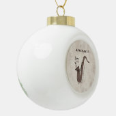 Jazzy Java-Koffiebonen-Saxofoon- Keramische Bal Ornament (Links)