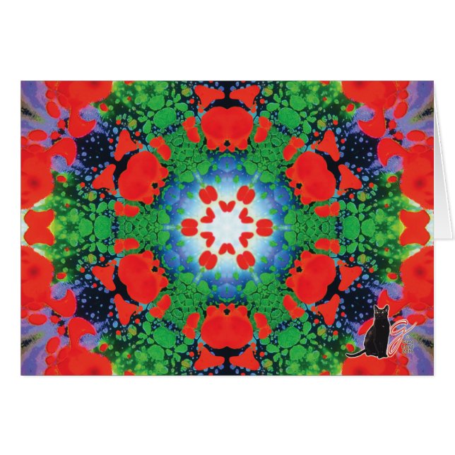 Jazzy Kaleidoscope Wenskaart (Voorkant Horizontaal)