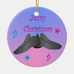 Jazzy Kerstmis Keramisch Ornament