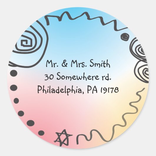 Jazzy Musical Bar Bat Mitzvah Invite Reply sticker (Voorkant)