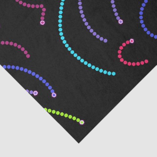 Jazzy Neon Hexagons Patroon Tissuepapier (Detail)