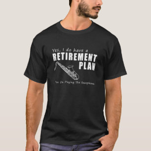 Jazzy Retirement Serenade: saxofoon spelen grappig T-shirt