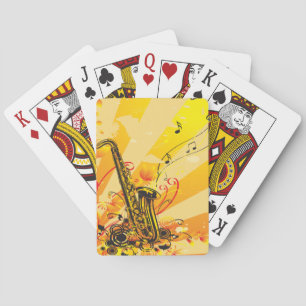 Jazzy Saxophone bundelt muziek Pokerkaarten