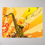Jazzy Saxophone bundelt muziek Poster (Voorkant)