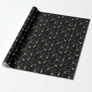 Jazzy Saxophone en Musical Notes Cadeaupapier