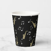 Jazzy Saxophone en Musical Notes  Papieren Bekers (Voorkant)