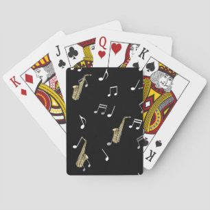 Jazzy Saxophone en Musical Notes Pokerkaarten