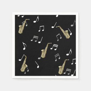 Jazzy Saxophone en Musical Notes  Servet