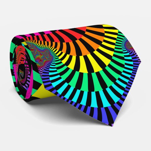 Jazzy Stripes dubbelzijdig fractal Stropdas (Opgerold)