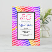 Jazzy Trippy Psychedelic Tropical Stripey Pattern Kaart (Staand voorkant)