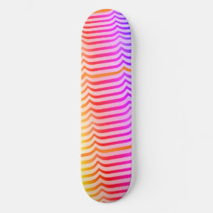 Jazzy Trippy Psychedelic Tropical Stripey Pattern Skateboard