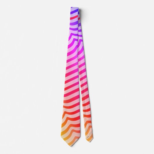 Jazzy Trippy Psychedelic Tropical Stripey Pattern Stropdas (Voorkant)