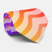 Jazzy Trippy Psychedelic Tropical Stripey Pattern Stropdas (Opgerold)