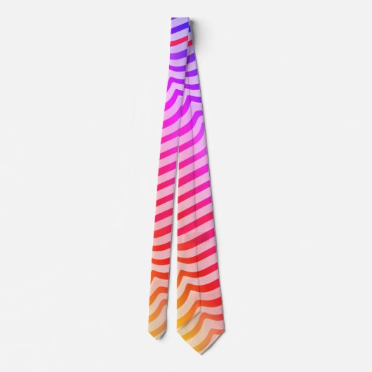 Jazzy Trippy Psychedelic Tropical Stripey Pattern Stropdas (Achterkant)