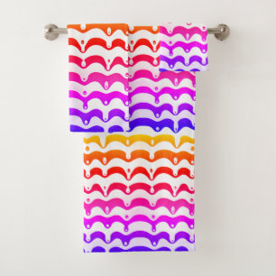 Jazzy Tropical Psychedelic Dripping Stripes Bad Handdoek