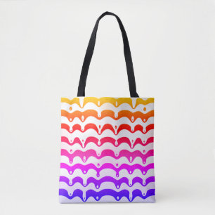 Jazzy Tropical Psychedelic Dripping Stripes Draagtas