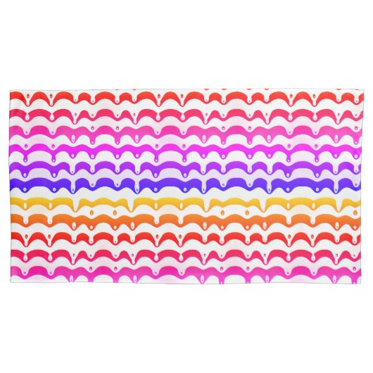 Jazzy Tropical Psychedelic Dripping Stripes Kussensloop (Voorkant)