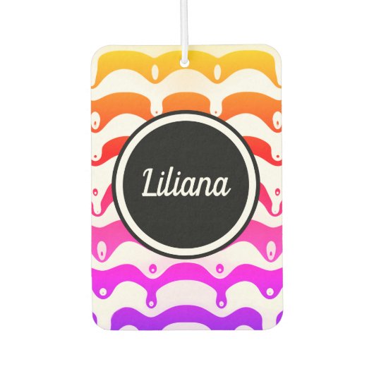 Jazzy Tropical Psychedelic Dripping Stripes Luchtverfrisser (Voorkant)