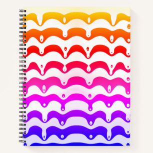 Jazzy Tropical Psychedelic Dripping Stripes Notitieboek