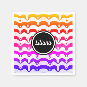 Jazzy Tropical psychedelic Dripping Stripes Servet