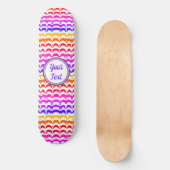Jazzy Tropical Psychedelic Dripping Stripes Skateboard (Voorkant)