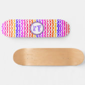 Jazzy Tropical Psychedelic Dripping Stripes Skateboard (Horizontaal)