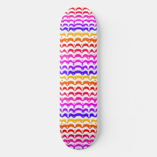 Jazzy Tropical Psychedelic Dripping Stripes Skateboard (Voorkant)
