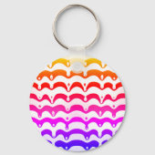 Jazzy Tropical Psychedelic Dripping Stripes Sleutelhanger (Voorkant)