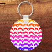 Jazzy Tropical Psychedelic Dripping Stripes Sleutelhanger (Achterkant)