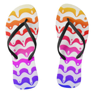 Jazzy Tropical Psychedelic Dripping Stripes Teenslippers