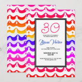 Jazzy Tropical Psychedelic Wavy Stripes Kaart (Voorkant / Achterkant)