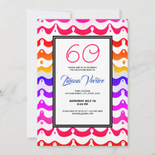Jazzy Tropical Psychedelic Wavy Stripes Kaart