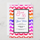 Jazzy Tropical Psychedelic Wavy Stripes Kaart (Voorkant)