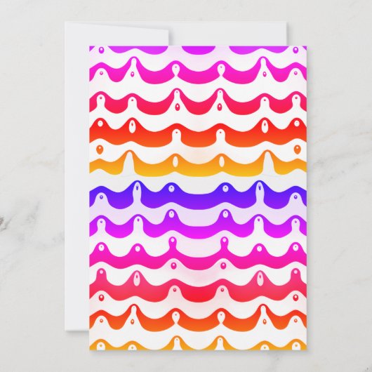 Jazzy Tropical Psychedelic Wavy Stripes Kaart (Achterkant)