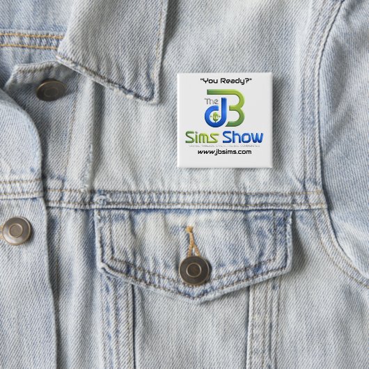 "JB Sims Show Unity Square Button - Collectible Pi (In situ)