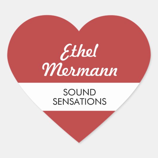 JBHS VMA Rode Achtergrond met Wit Script Hart Sticker (Voorkant)