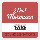 JBHS VMA Rode Achtergrond met Wit Script Vierkante Sticker (Voorkant)